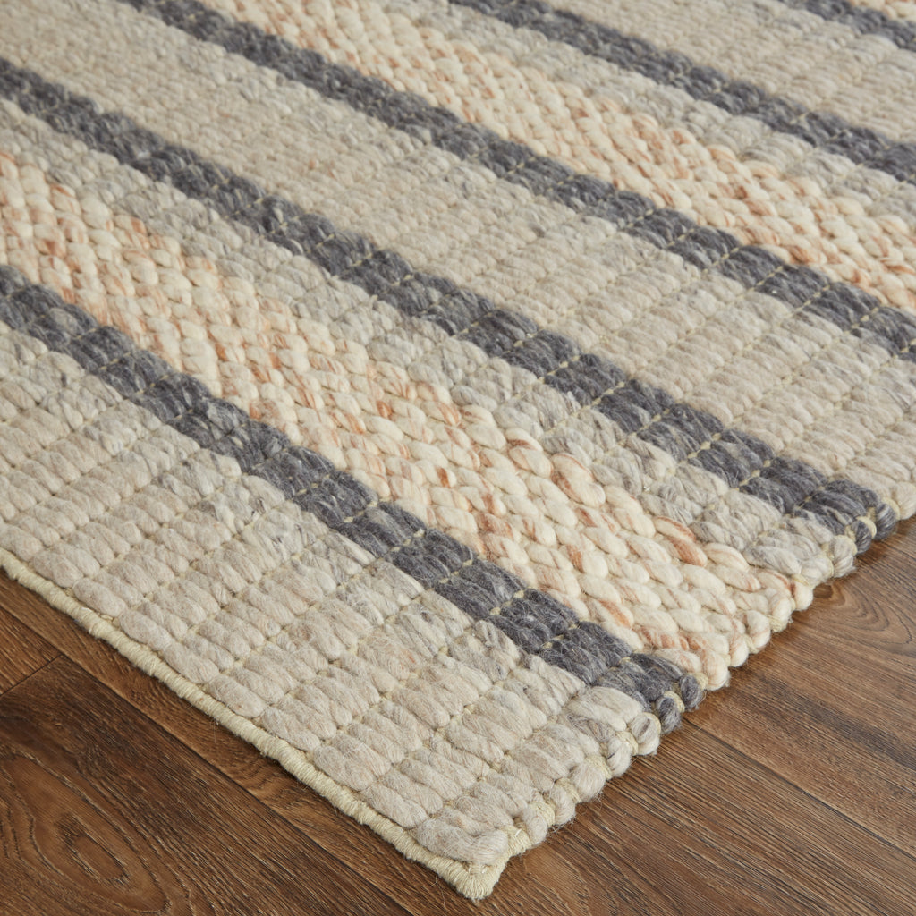 Berkeley Transitional Stripes Ivory Tan Gray Area Rug (2' x 3')