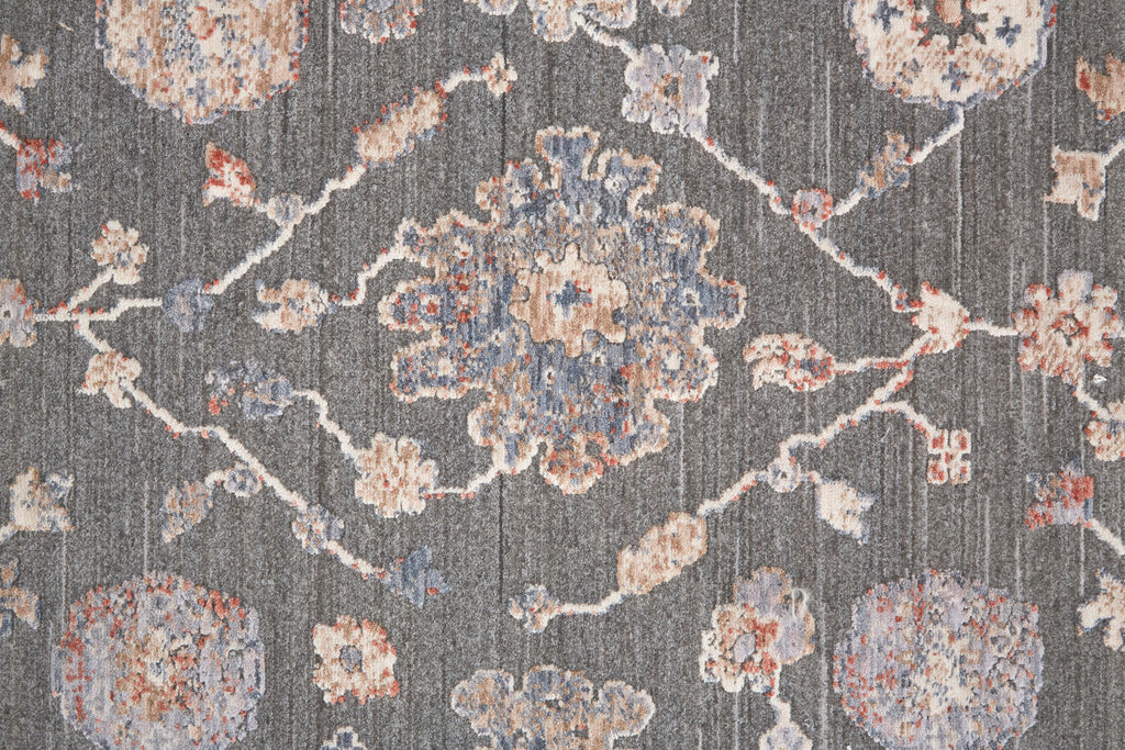 Thackery Transitional Oriental Taupe Blue Orange Area Rug (7'10" x 9'10")