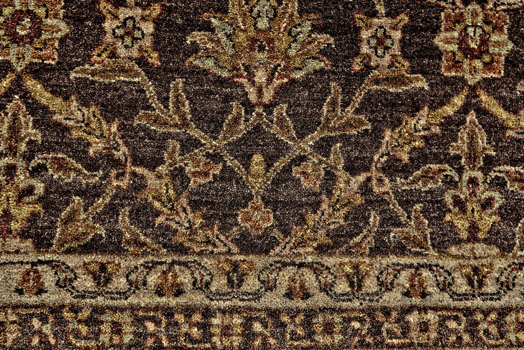 Bandu Traditional Damask Brown Red Ivory Area Rug (5'6" x 8'6")