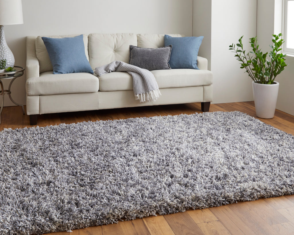 Stoneleigh Modern Solid Gray Silver Area Rug (5' x 8')