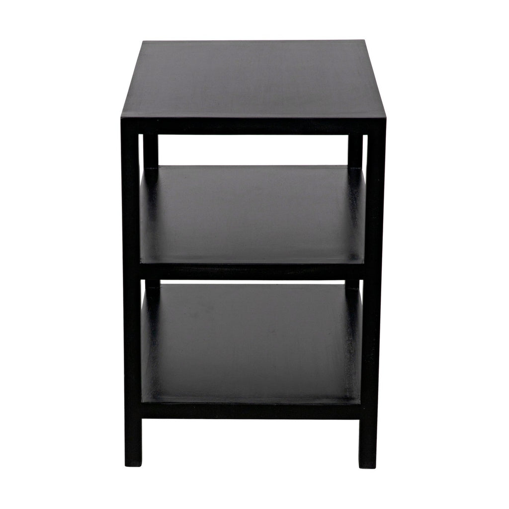 2 Shelf Side Table, Hand Rubbed Black