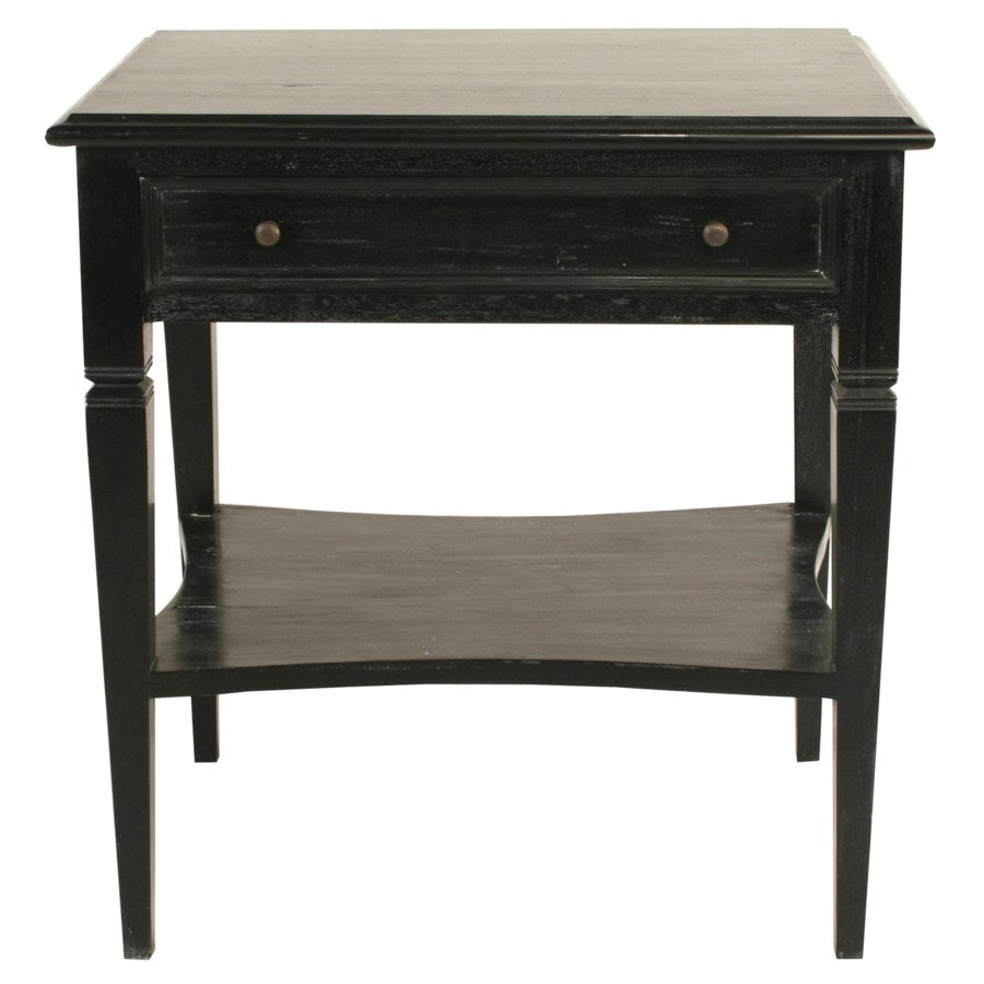 Oxford 1-Drawer Side Table, Hand Rubbed Black