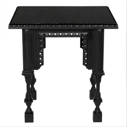 Luxor Side Table, Hand Rubbed Black