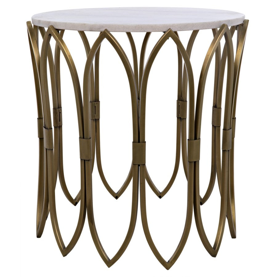 Nola Side Table, Metal W/Brass Finish