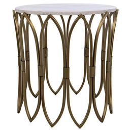 Nola Side Table, Metal W/Brass Finish