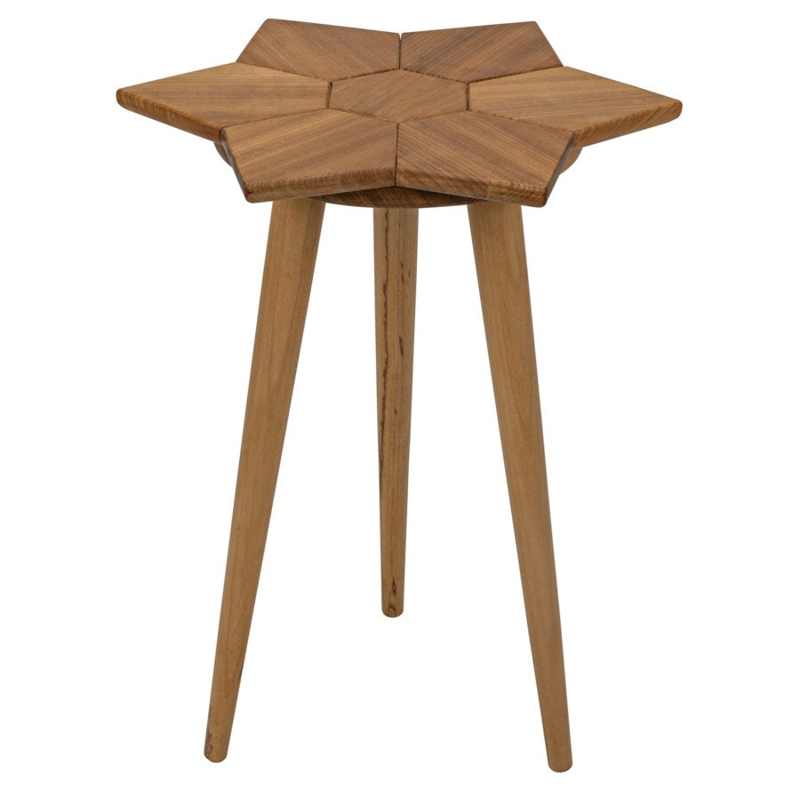 Petal Side Table, Gold Teak