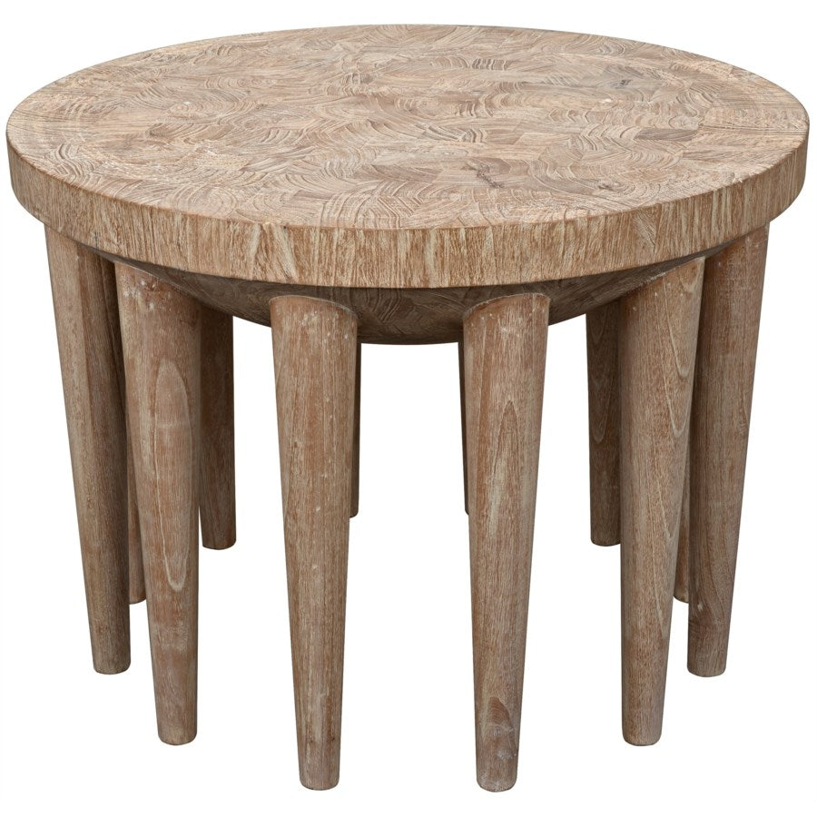 Namaste Side Table, Distressed Mindi