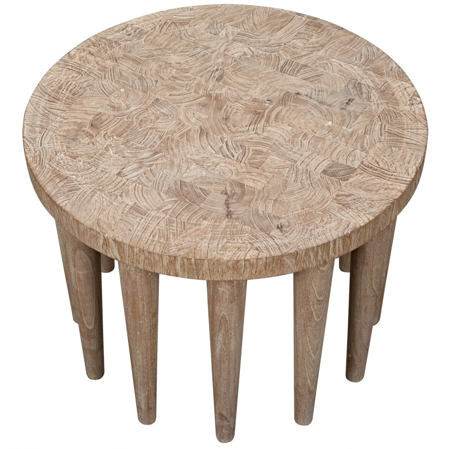 Namaste Side Table, Distressed Mindi