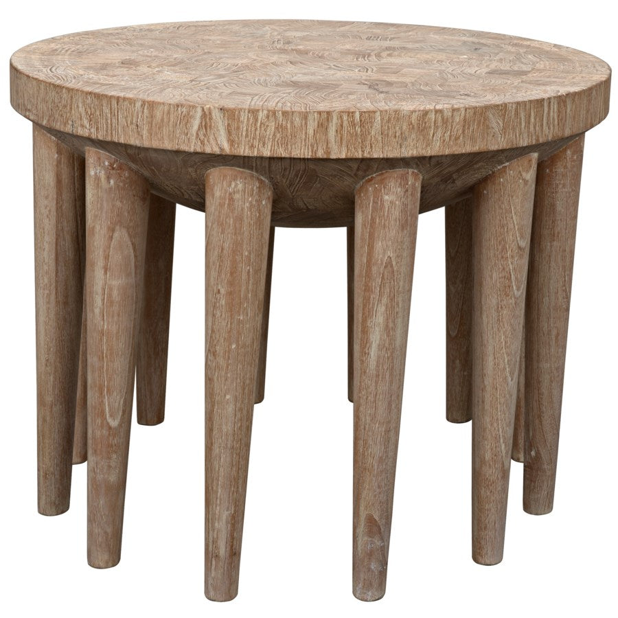 Namaste Side Table, Distressed Mindi