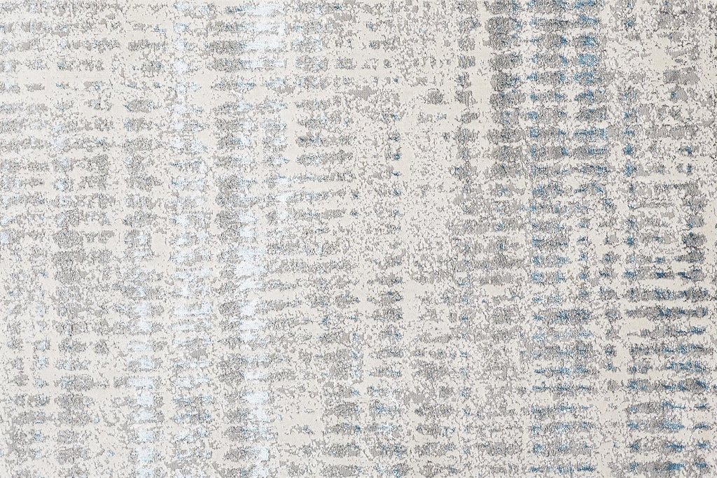 Azure Modern Abstract Blue Gray Ivory Area Rug (12' x 15')