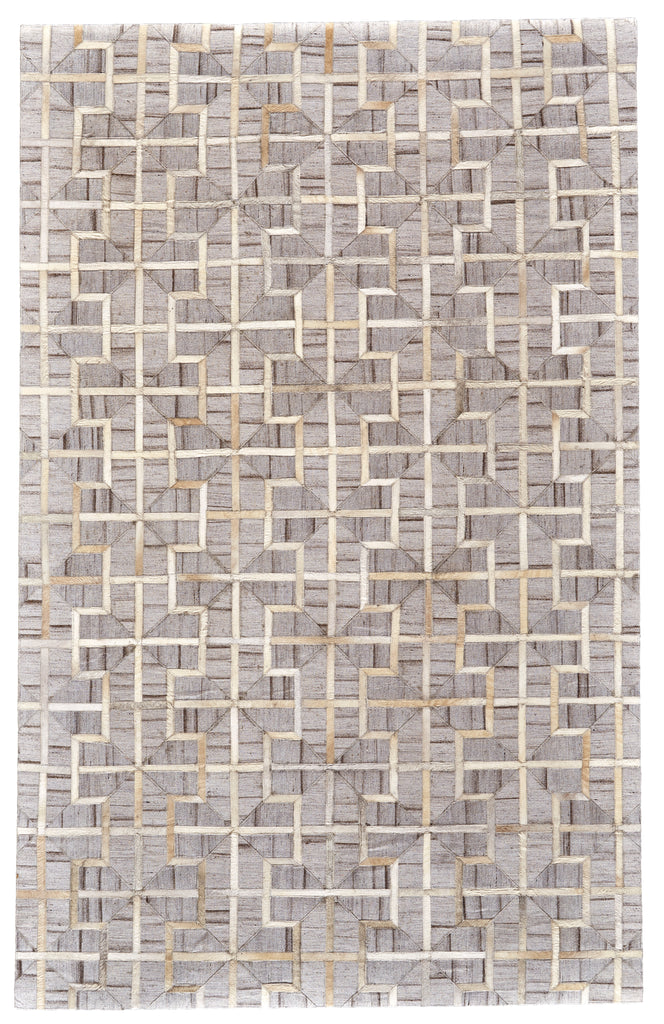 Fannin Transitional Geometric Gray Ivory Brown Area Rug (5' x 8' / Pattern 1)