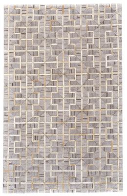 Fannin Transitional Geometric Gray Ivory Brown Area Rug (2' x 3' / Pattern 1)