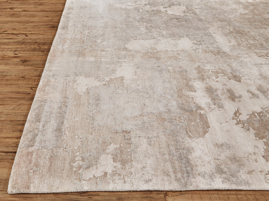 Dyer Modern Distressed Gray Tan Taupe Area Rug (3' x 5')