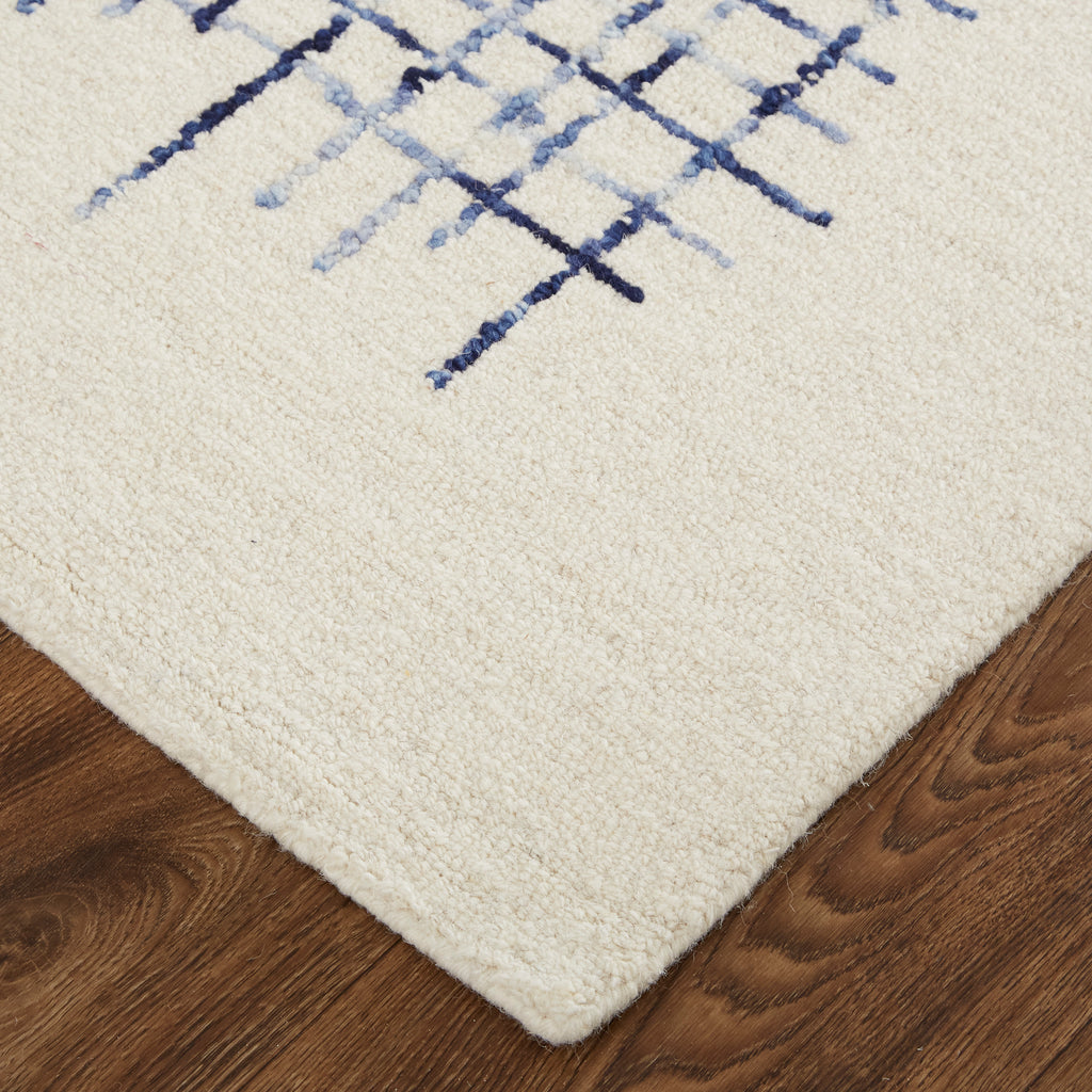 Maddox Transitional Abstract Ivory Blue Area Rug (10' x 14')