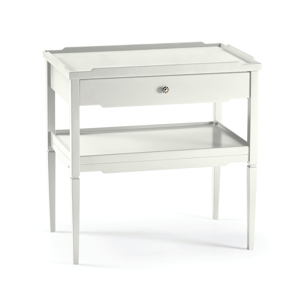 Reimagined Remanence Large White Side Table with Shelf