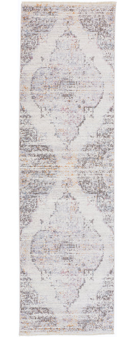 Cecily Transitional Medallion Ivory Gray Pink Area Rug (5' x 8')