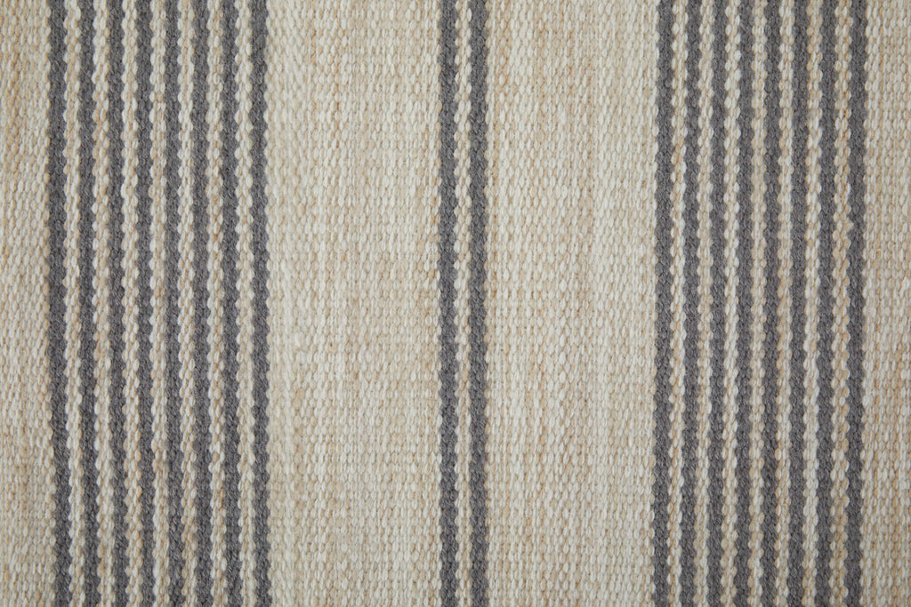 Duprine Transitional Stripes Gray Ivory Area Rug (4' x 6')