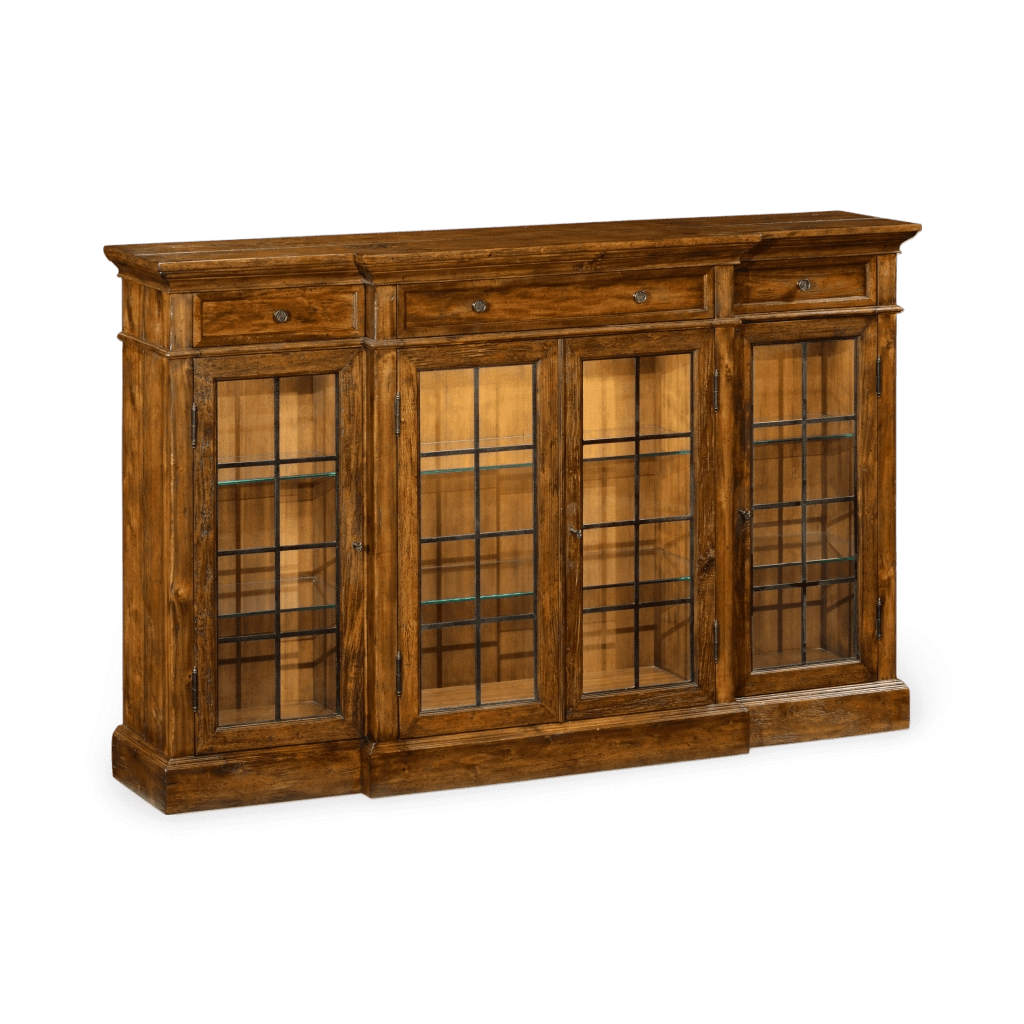 Casual Accents Country Walnut Lighted China Cabinet