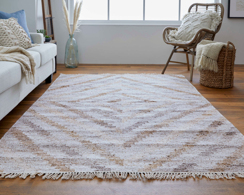 Beckett Transitional Geometric Ivory Gray Tan Area Rug (9'6" x 13'6")