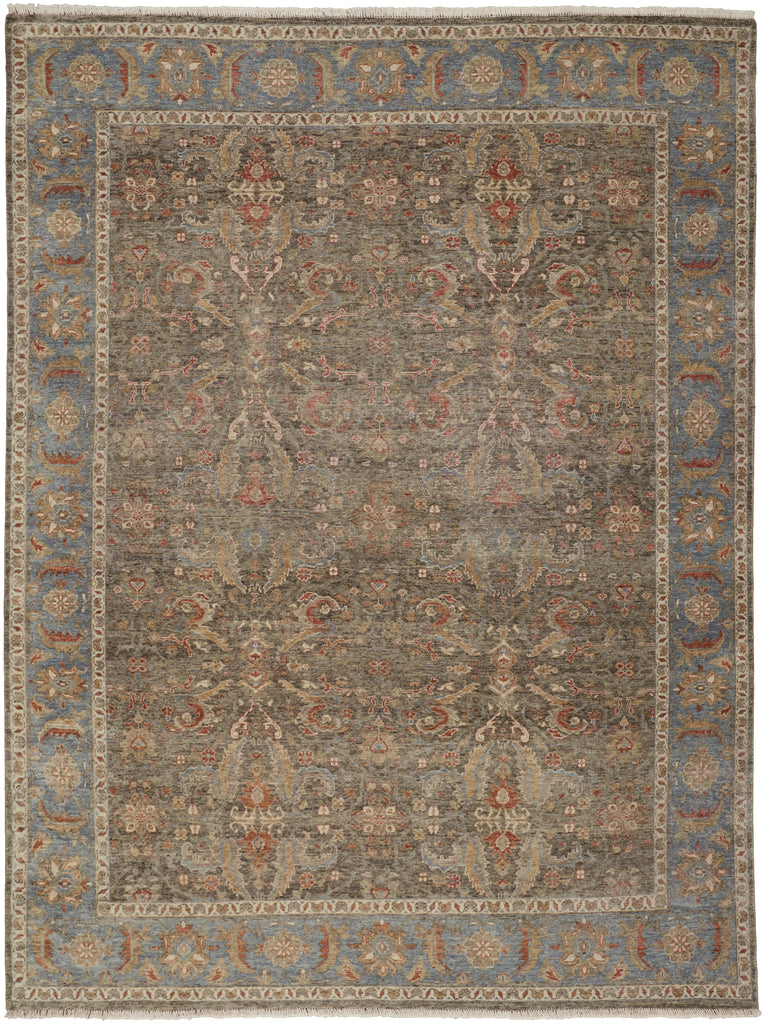 Marabel Traditional Oriental Brown Blue Ivory Area Rug (2' x 3')