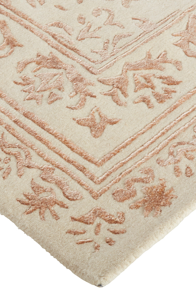 Bella Transitional Oriental Ivory Tan Pink Area Rug (8' x 10')