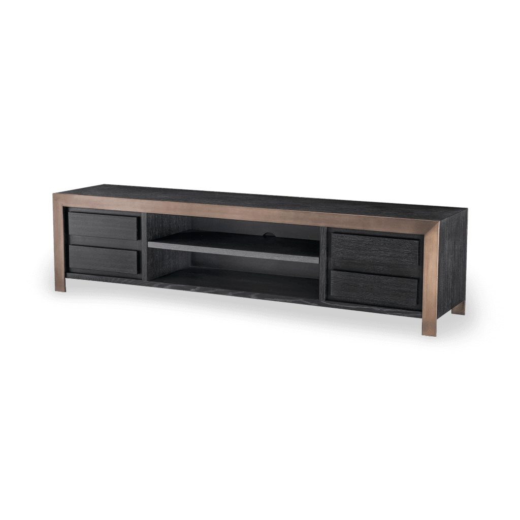 Tv Cabinet Talbot Charcoal Grey Oak Ven Med Bronze