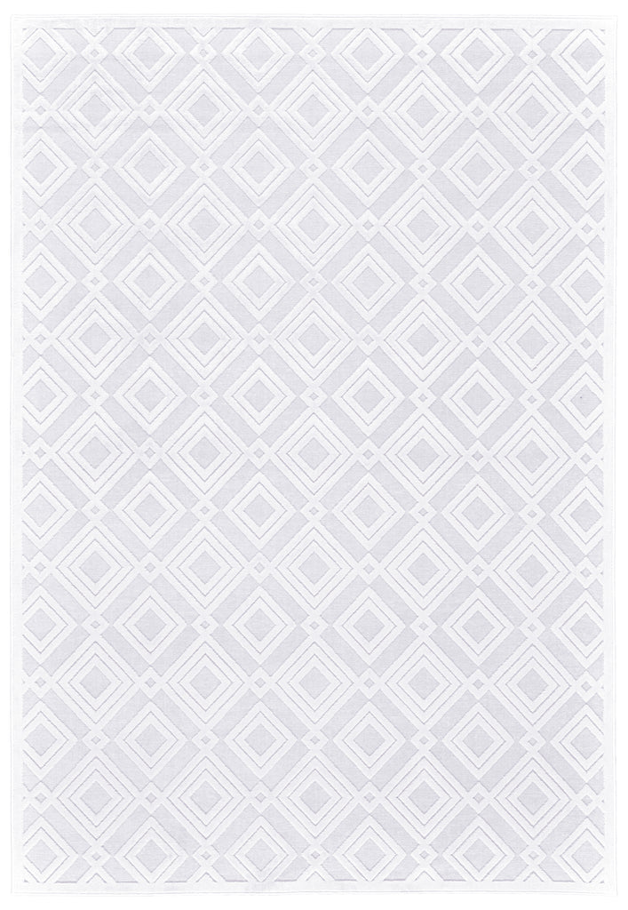 Saphir Mira Modern Geometric White Area Rug (9'8" x 12'7" / Pattern 2)