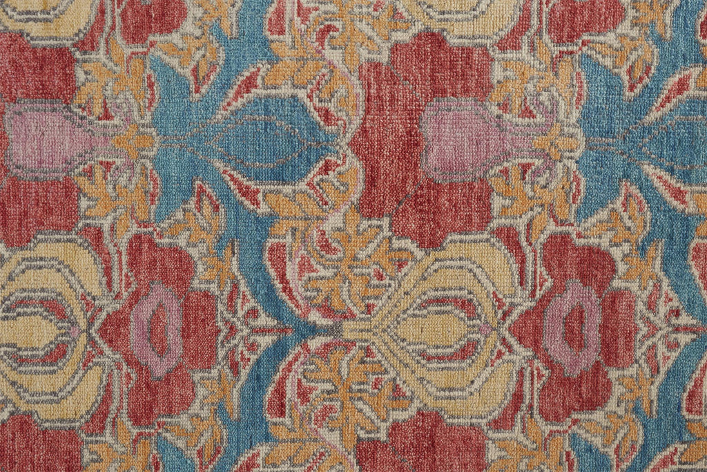 Beall Traditional Oriental Blue Red Yellow Area Rug (9'6" x 13'6")