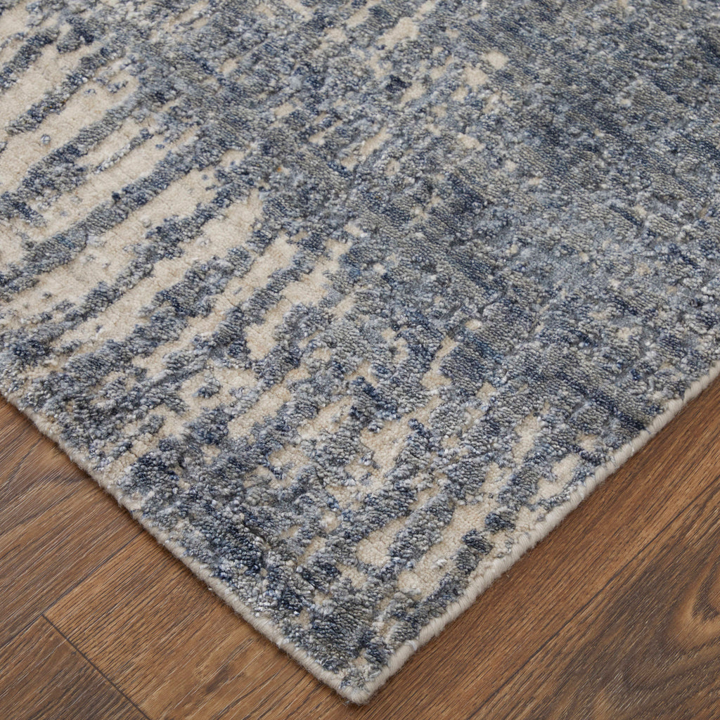 Eastfield Modern Abstract Blue Ivory Gray Area Rug (9' x 12' / Pattern 2)