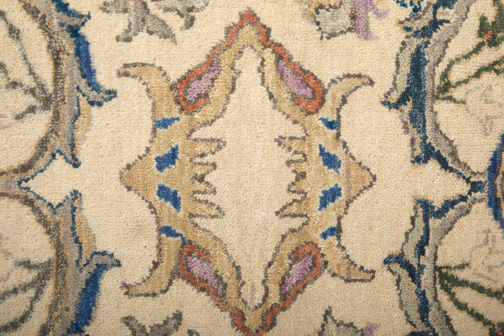 Bhatia Traditional Oriental Ivory Blue Tan Area Rug (11'6" x 15')