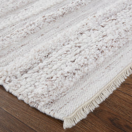 Alden Transitional Stripes Ivory Taupe Area Rug (9' x 12')