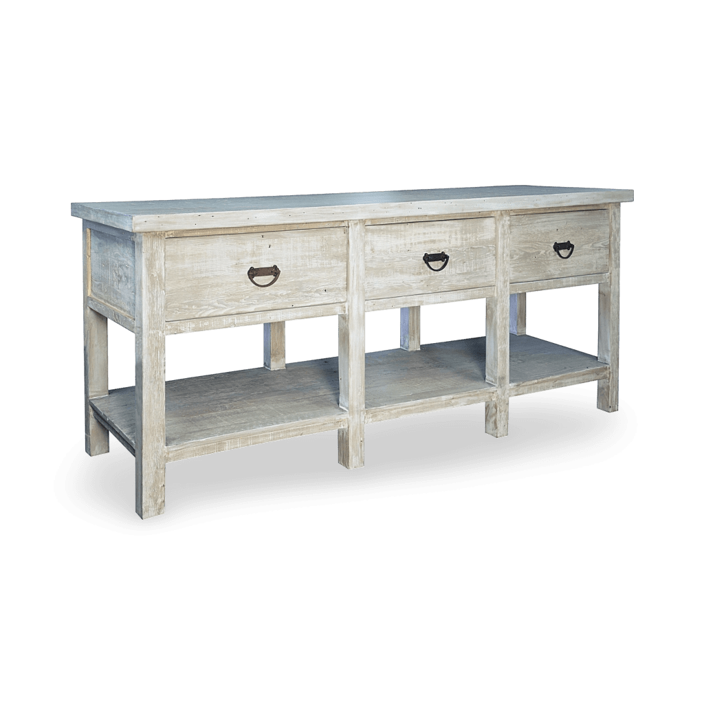 Martha Sideboard, 3 Drawer - Grey Wash Wax