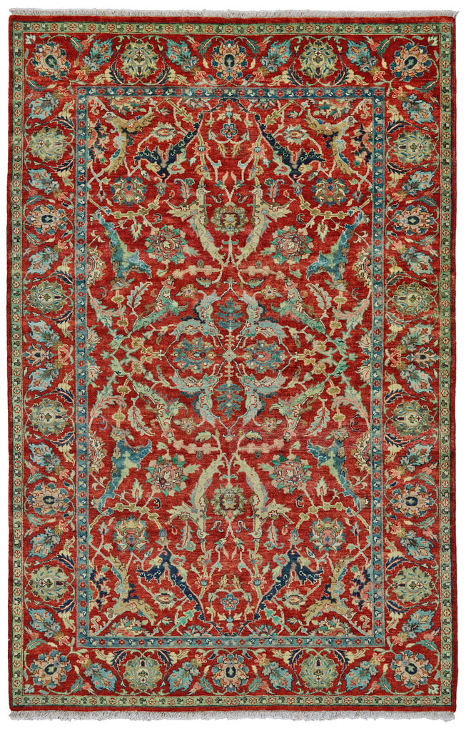 Anoosha Traditional Damask Red Blue Green Area Rug (11'6" x 17'6")