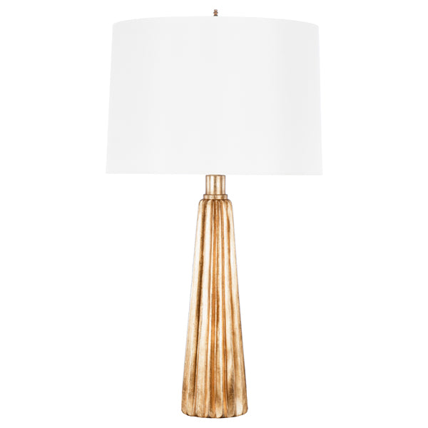 Gold Leaf Tassel Lamp With 17 Inch Diameter Shade