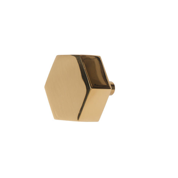 Hexagon Shaped Pull In Brass Finish