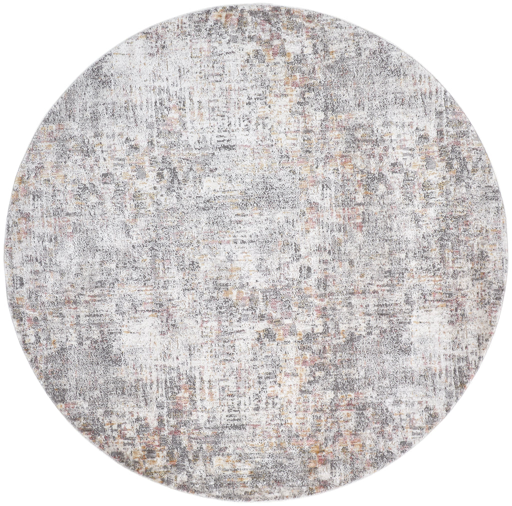 Kyra Transitional Abstract Ivory Tan Taupe Area Rug (5'6" x 5'6")