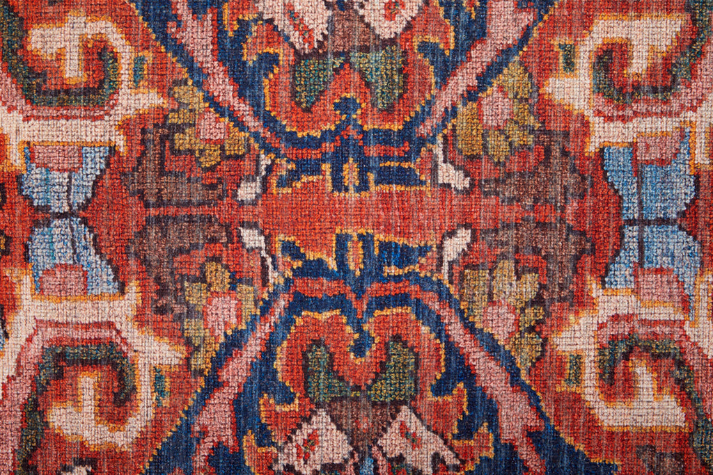 Rawlins Transitional Medallion Red Tan Blue Area Rug (3'11" x 6' / Pattern 2)