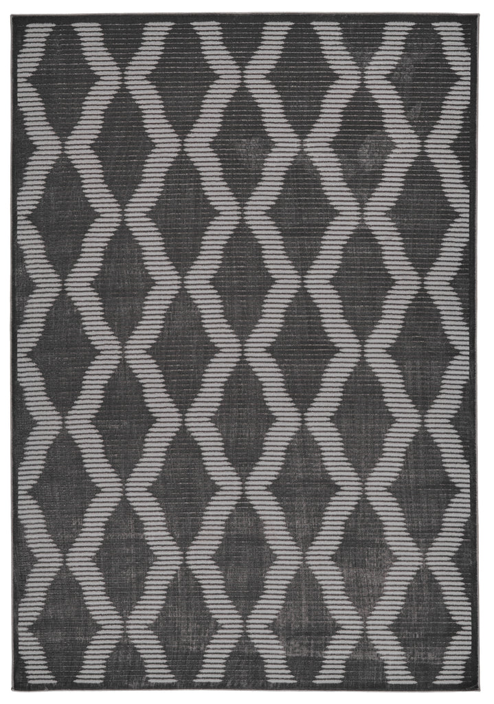 Prasad Modern Geometric Gray Area Rug (8' x 11')