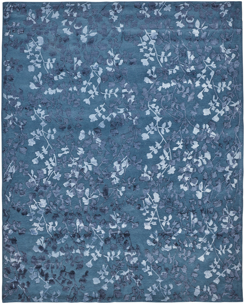 Bella Transitional Floral Botanical Blue Area Rug (5' x 8')