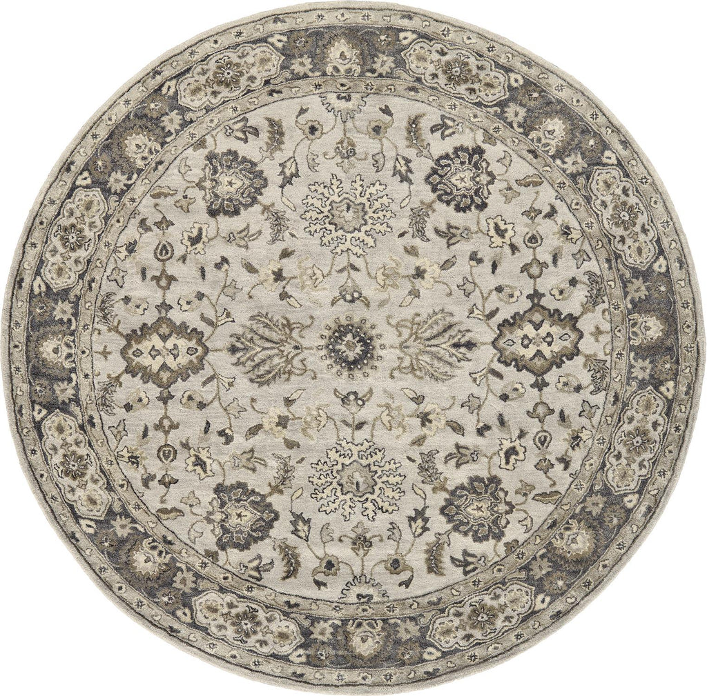 Eaton Traditional Oriental Gray Ivory Taupe Area Rug (8' x 8')