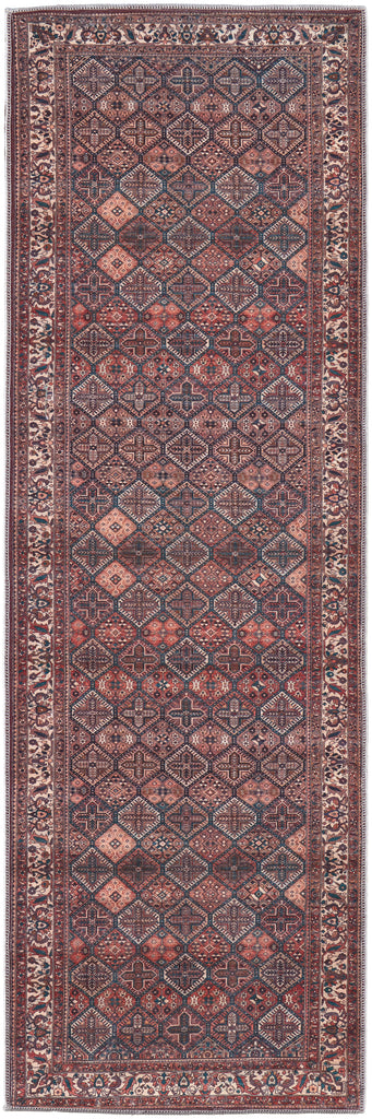 Rawlins Transitional Oriental Brown Red Ivory Area Rug (2'7" x 8')