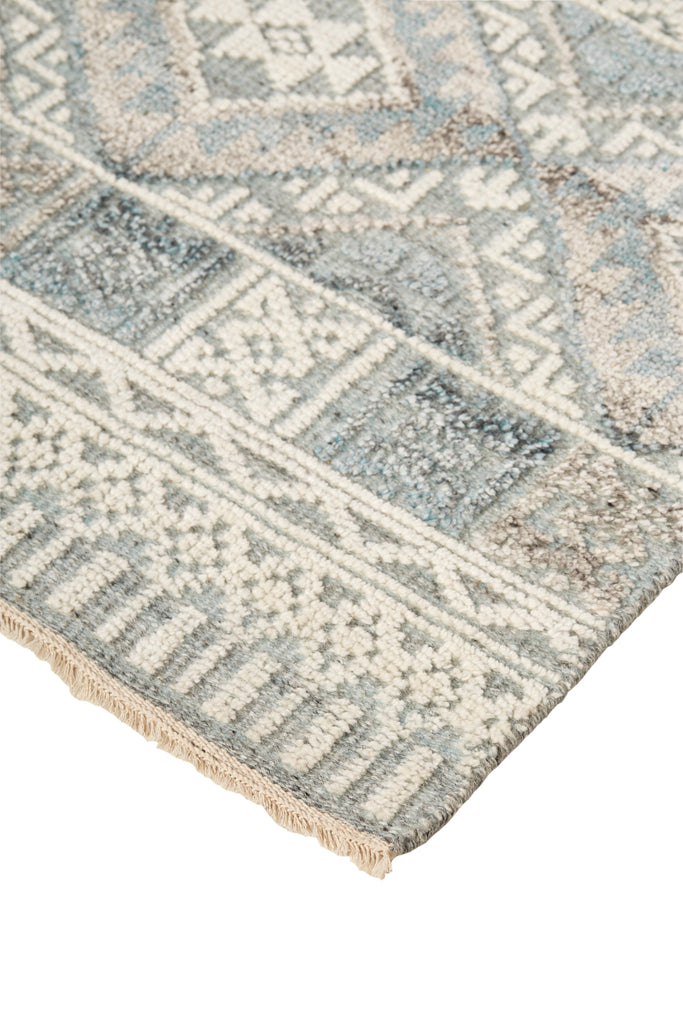 Payton Transitional Diamond Ivory Blue Gray Area Rug (7'9" x 9'9")