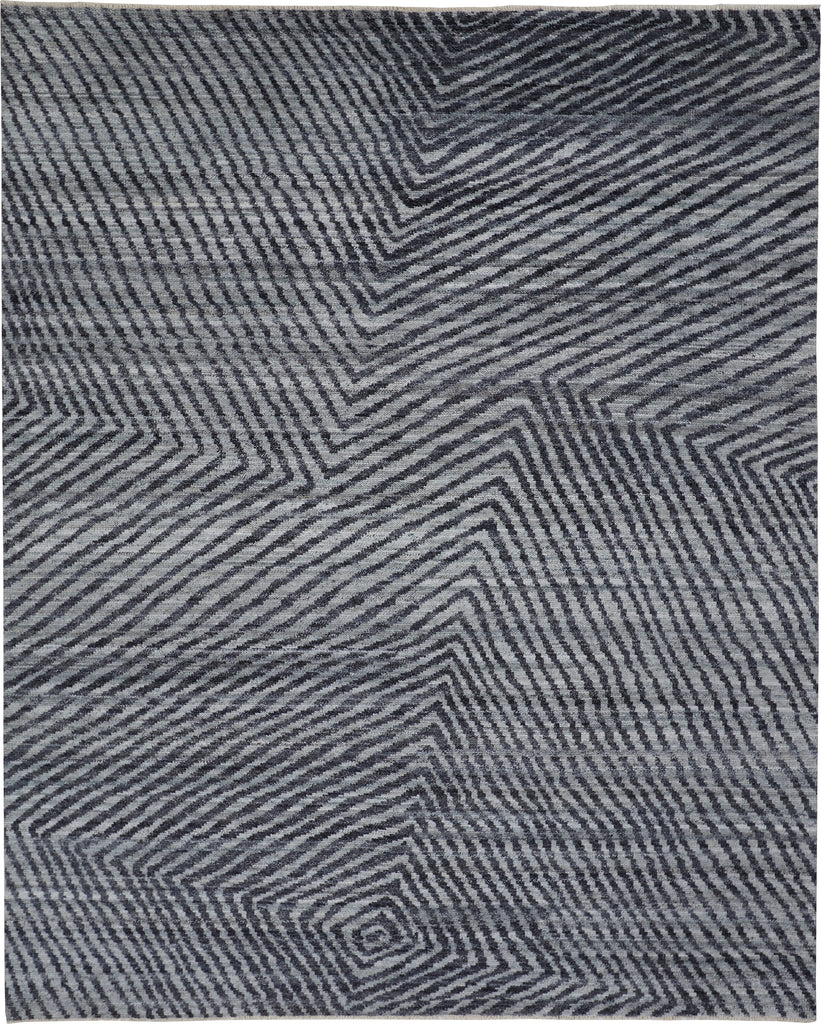 Vivien Modern Abstract Gray Blue Area Rug (9' x 12')