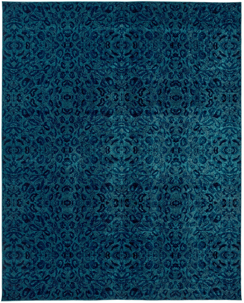 Remmy Transitional Solid Blue Area Rug (5' x 8')