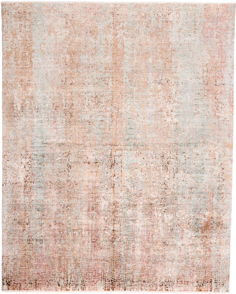 Eros Modern Distressed Pink Gray Blue Area Rug (2' x 3')