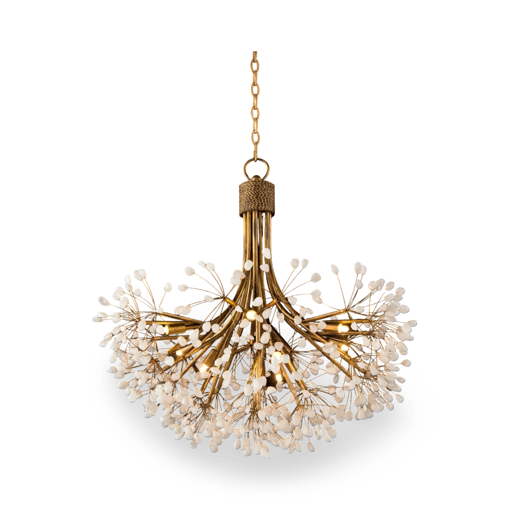 Stone/ Quartz Nine-Light Chandelier