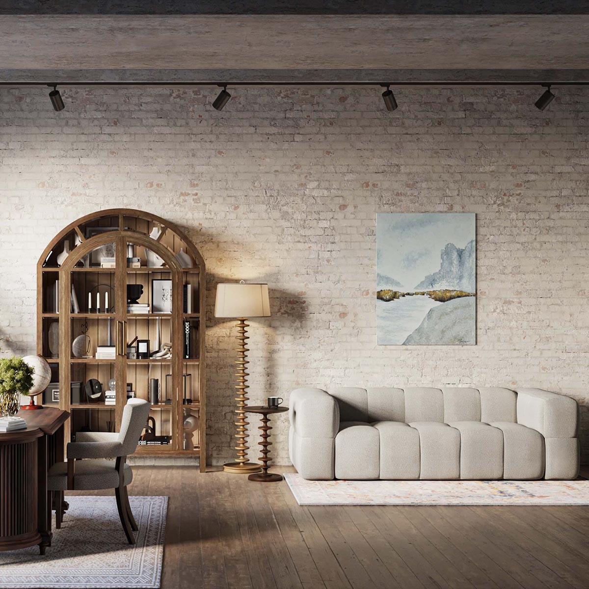 Milano Round Side Table in Walnut