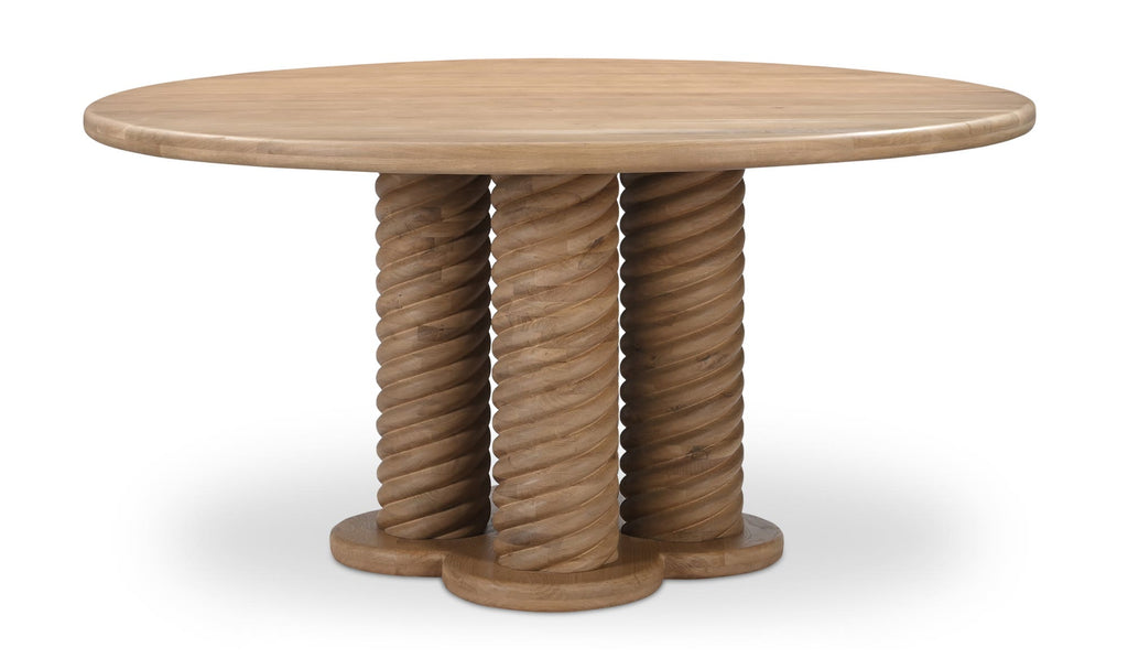 Treccia Round Dining Table Oak