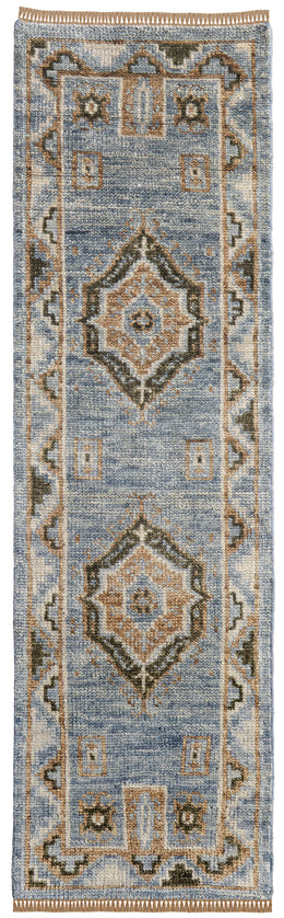 Fillmore Traditional Medallion Blue Green Area Rug (10' x 14')