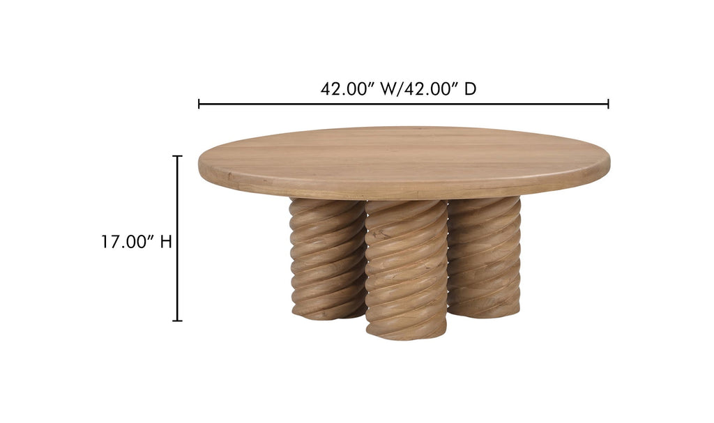 Treccia Round Coffee Table Oak